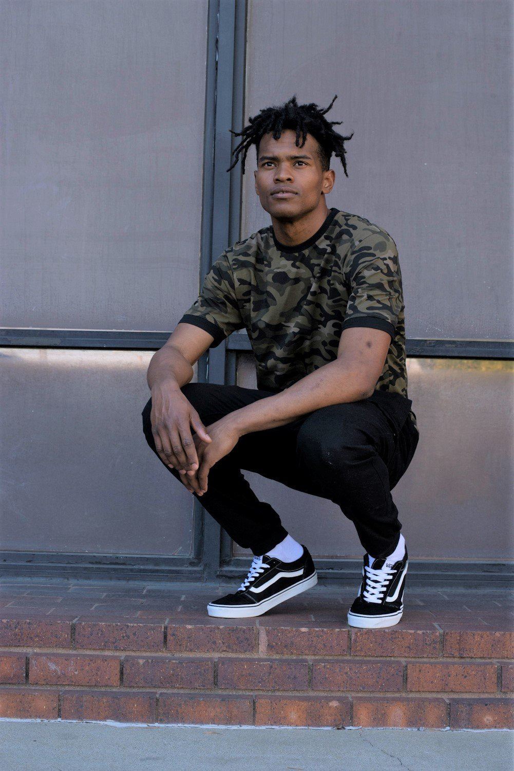 W2477-0001 SHORT SLEEVE CAMO TWOFER CREW TEE