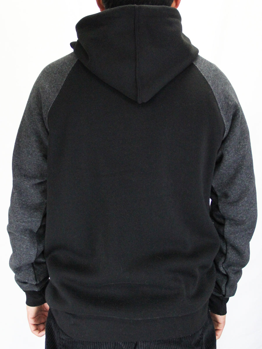 W2205-0803EM YM LIGHT WEIGHT FLEX FLEECE "GET LOST" LC EMBROIDERED P/O RAGLAN HOODIE