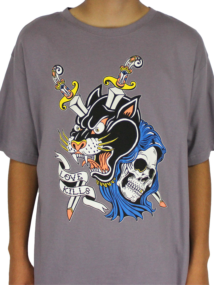 W2494-0898PT LOVE KILLS BOXY CREW NECK TEE