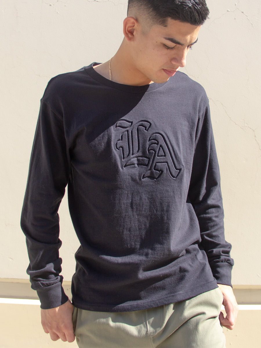 W2512-0912EMB L/S INVERSED EMBOSSING TEE LA CREW