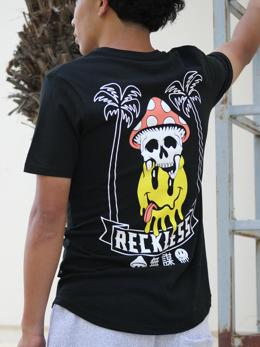 W2437-0929PT PRINTED SHORT SLEEVE RECKLESS FUN CREW NECK