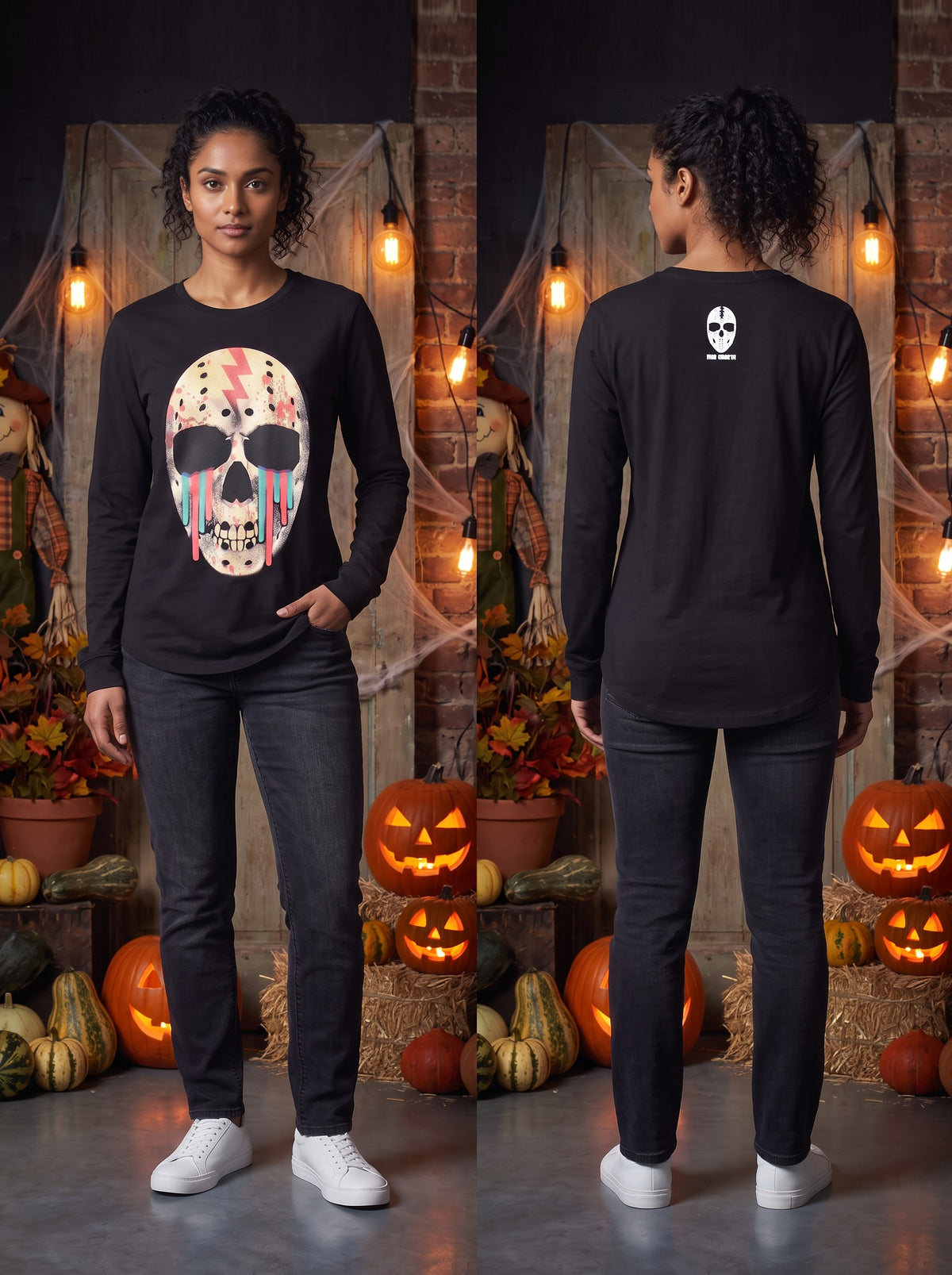 W2448-0771PT MASK OFF LONG SLEEVE CREW NECK TEE