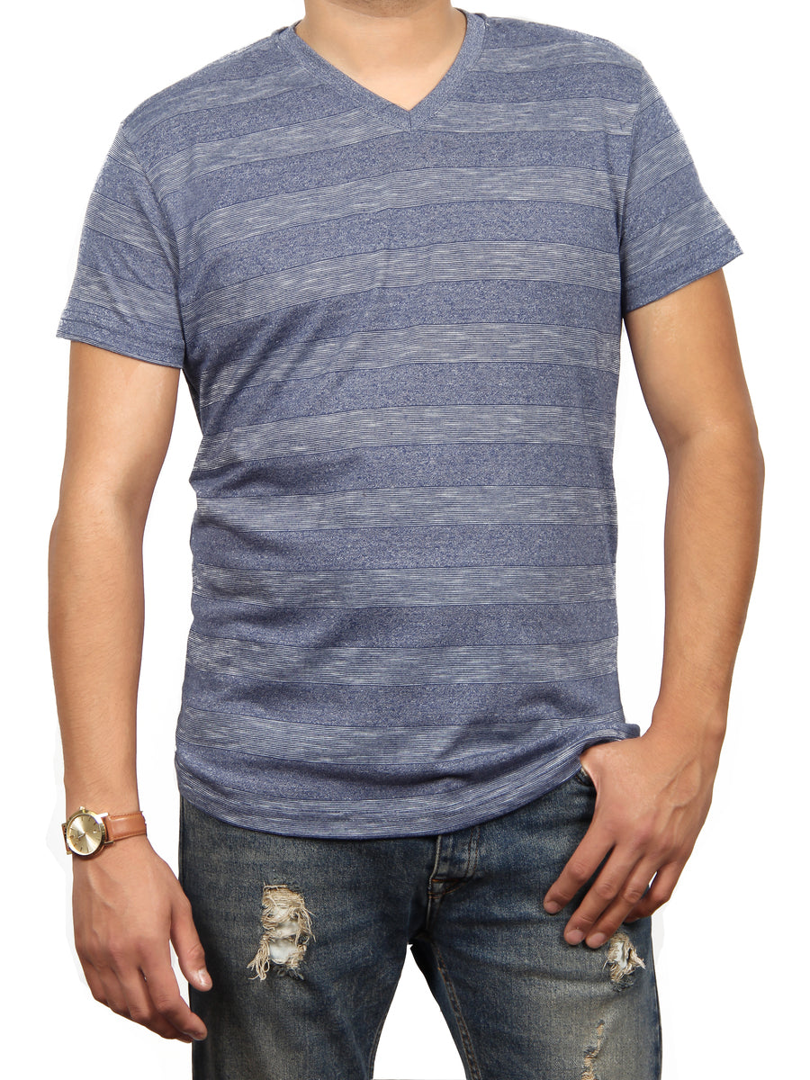 RONAN STRIPE JERSEY SS V-NECK SKU: W1047-0220ST