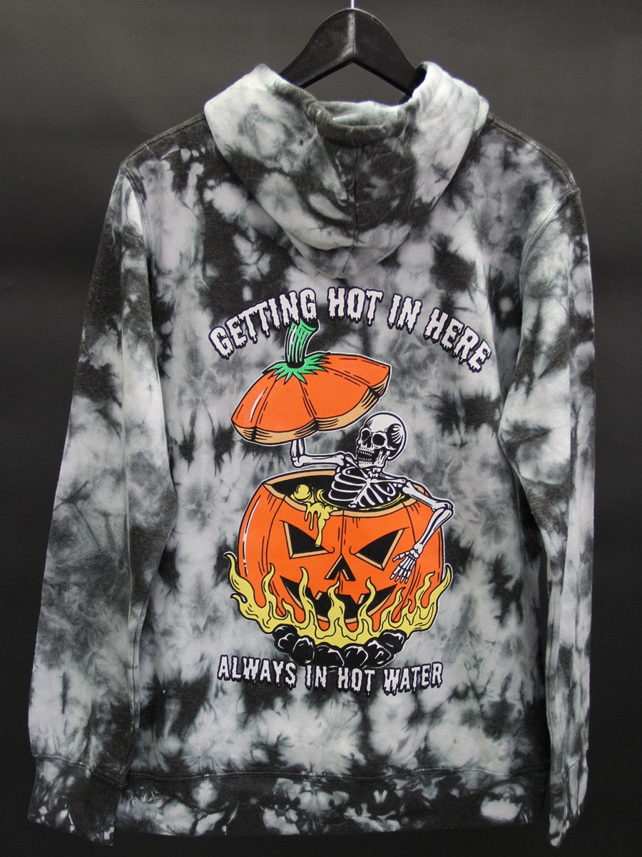 W2447-0852CW HOT WATER TIE DYE PULLOVER HOOD