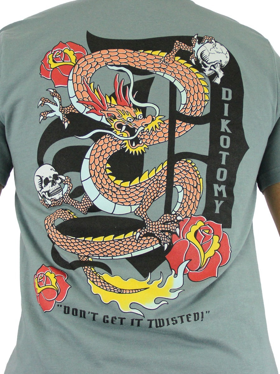 W2437-0883PT DRAGON SLAY PRINTED CREW NECK TEE