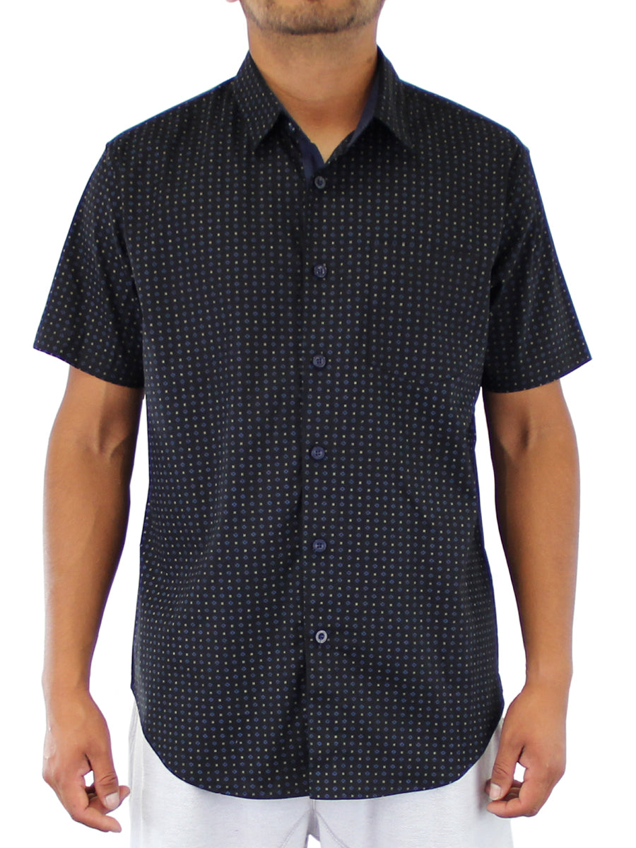 W2242-0270DW GALAXY PRINT BUTTON DOWN SHIRT