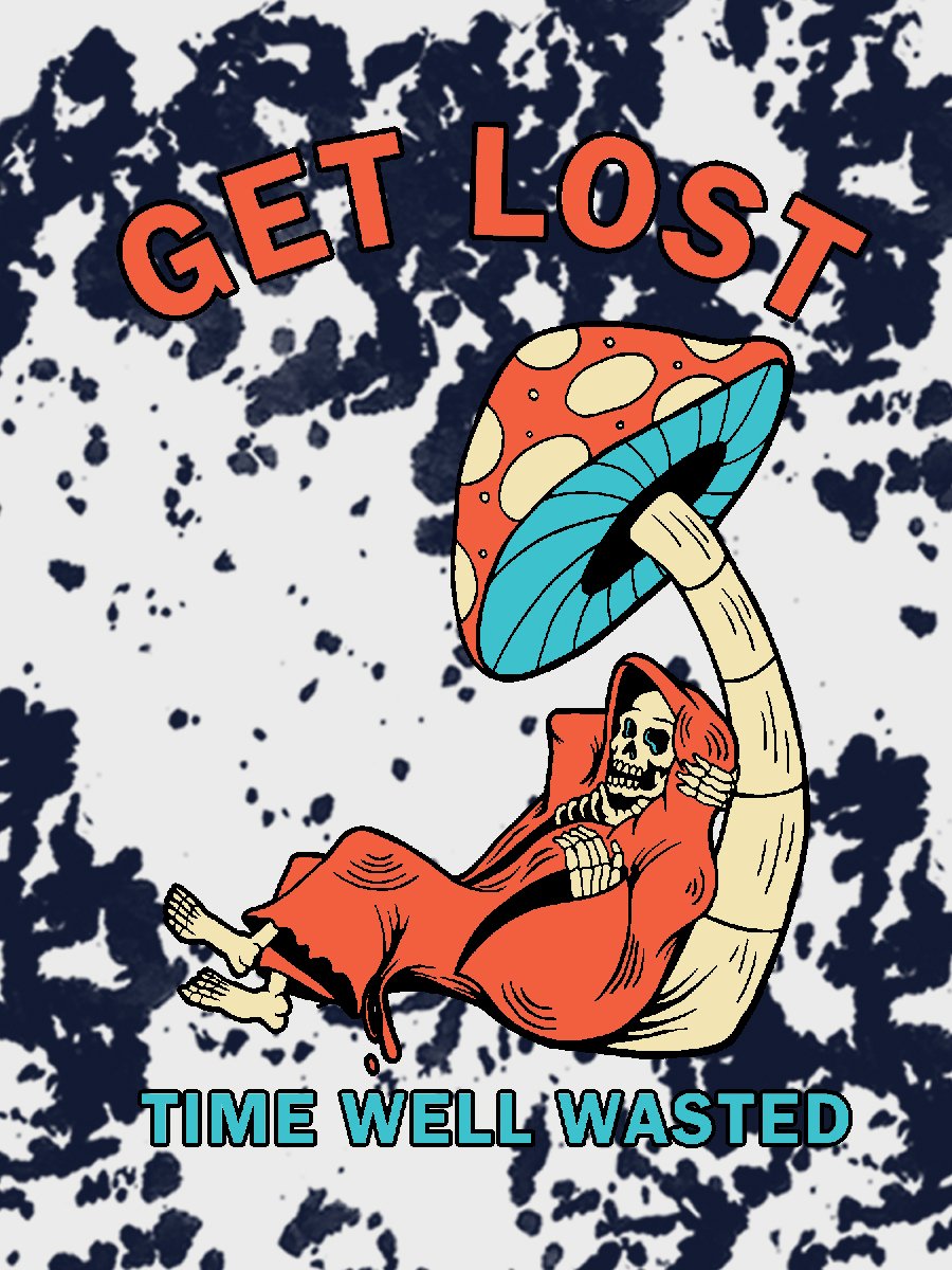 W2486-0674BW TIME WASTED BLEACH TIE DYE PULLOVER HOODIE