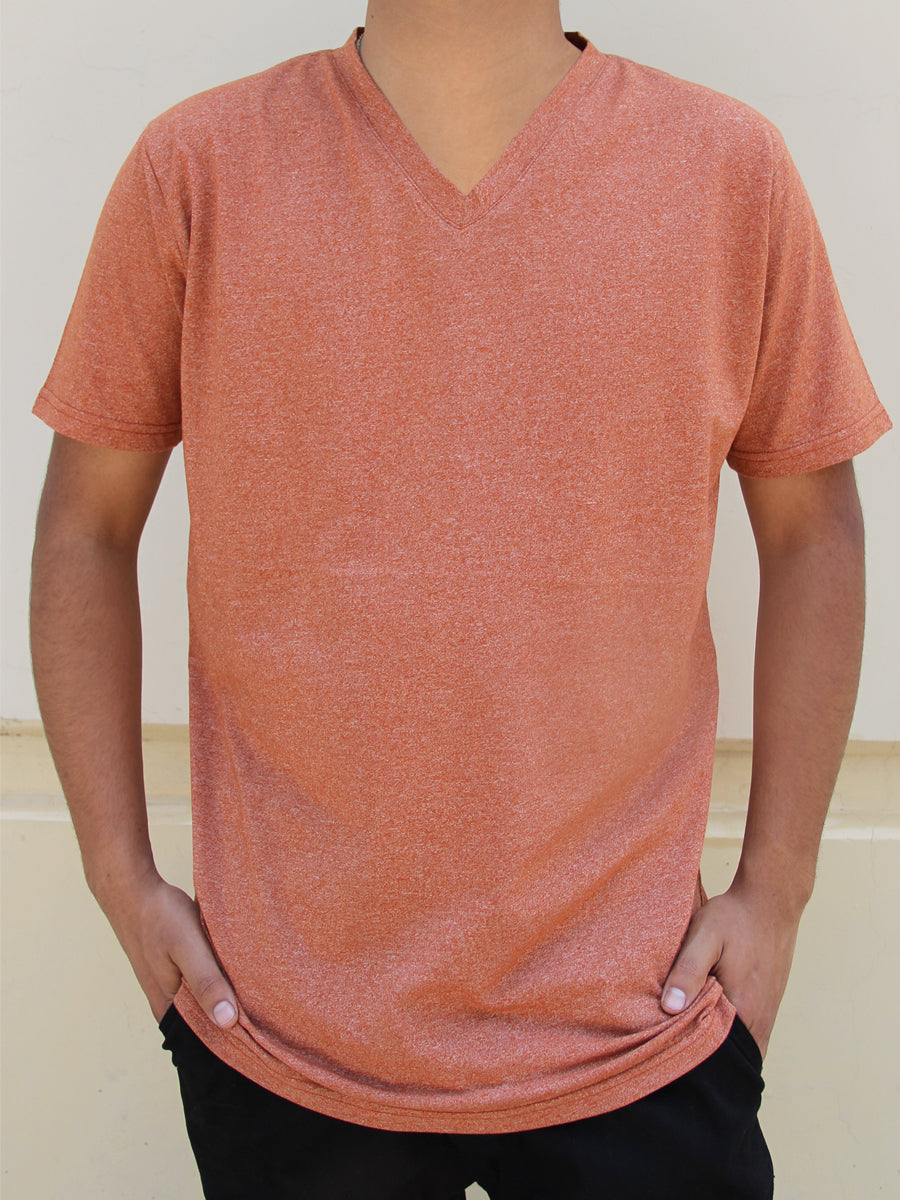 W1047-0047 TRI-GRAVEL JERSEY SS V-NECK