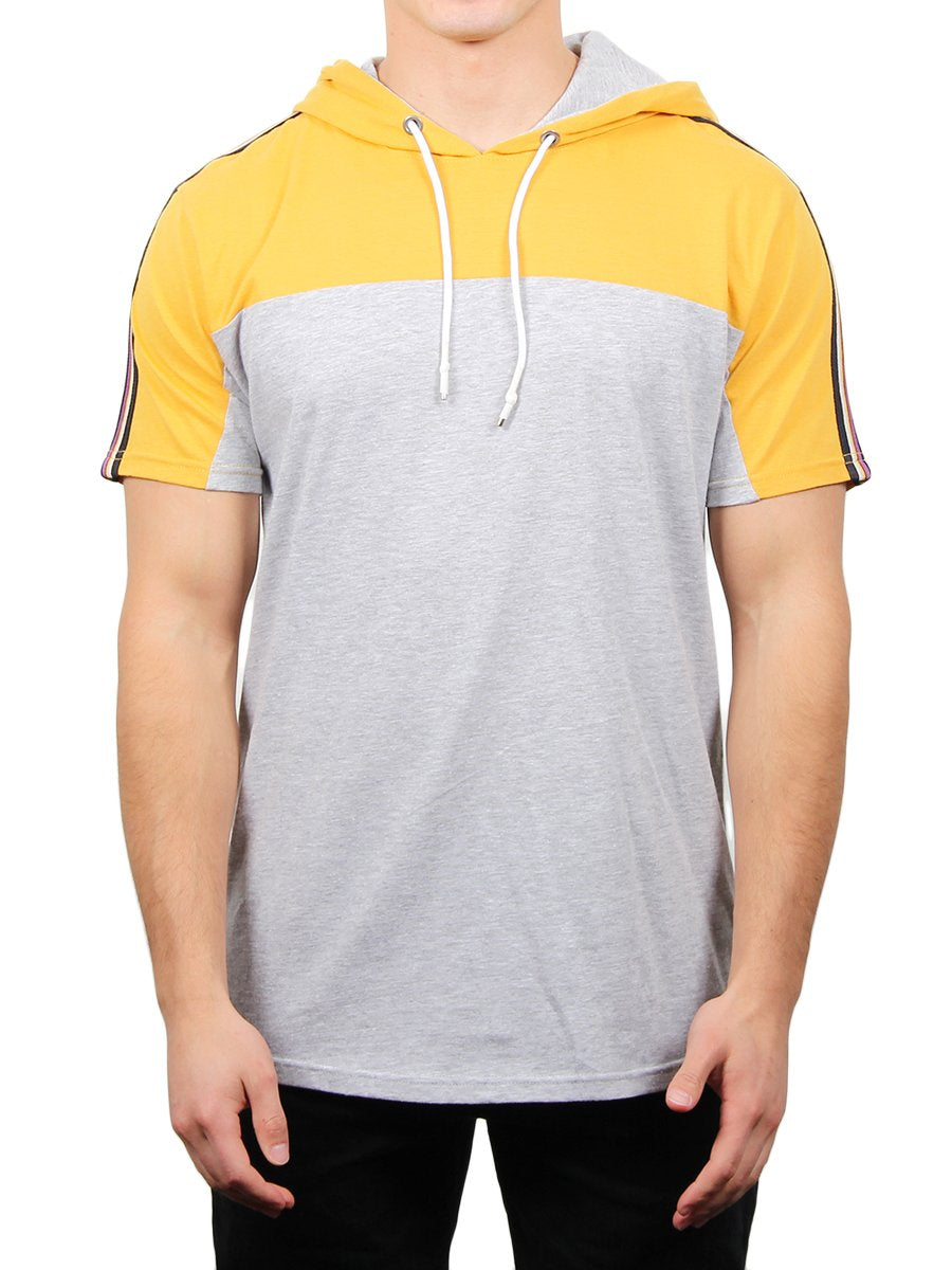 W2478-0001 BUNNY PANEL SHORT SLEEVE PULLOVER HOODIE