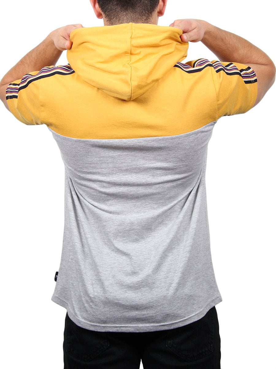 W2478-0001 BUNNY PANEL SHORT SLEEVE PULLOVER HOODIE