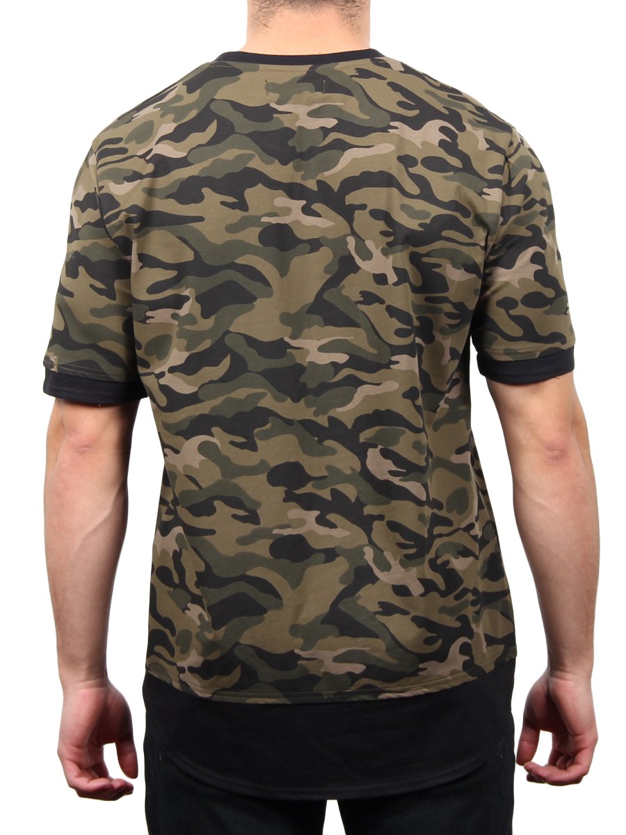 W2477-0001 SHORT SLEEVE CAMO TWOFER CREW TEE