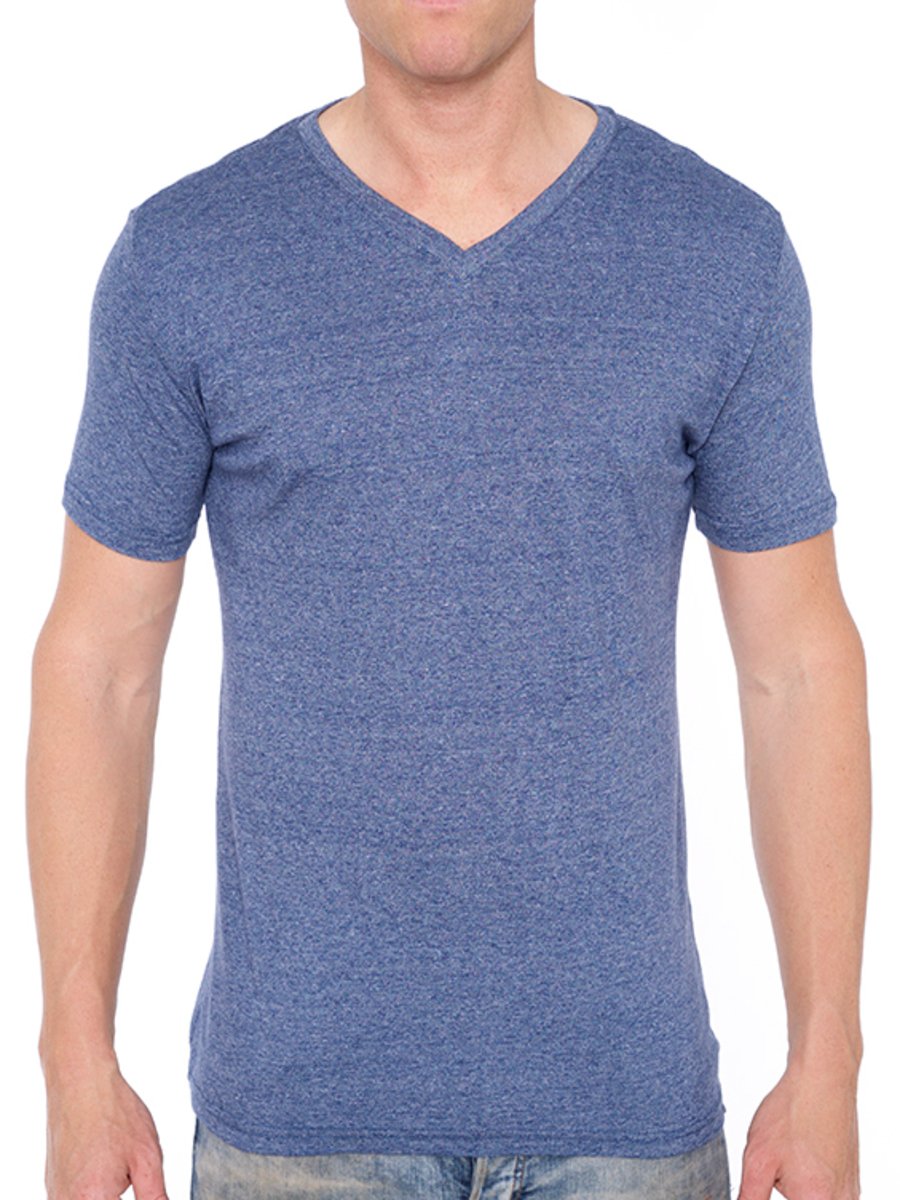 W1047-0047 TRI-GRAVEL JERSEY SS V-NECK