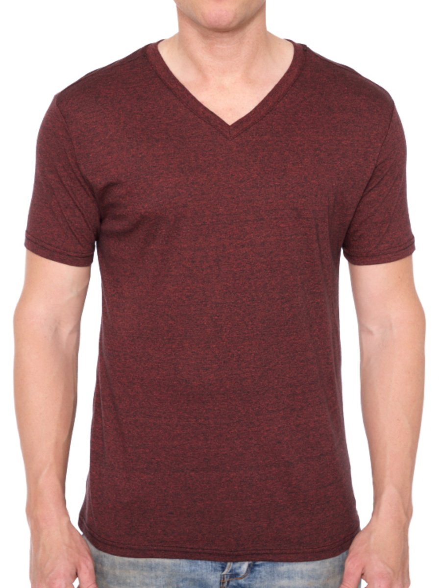 W1047-0047 TRI-GRAVEL JERSEY SS V-NECK