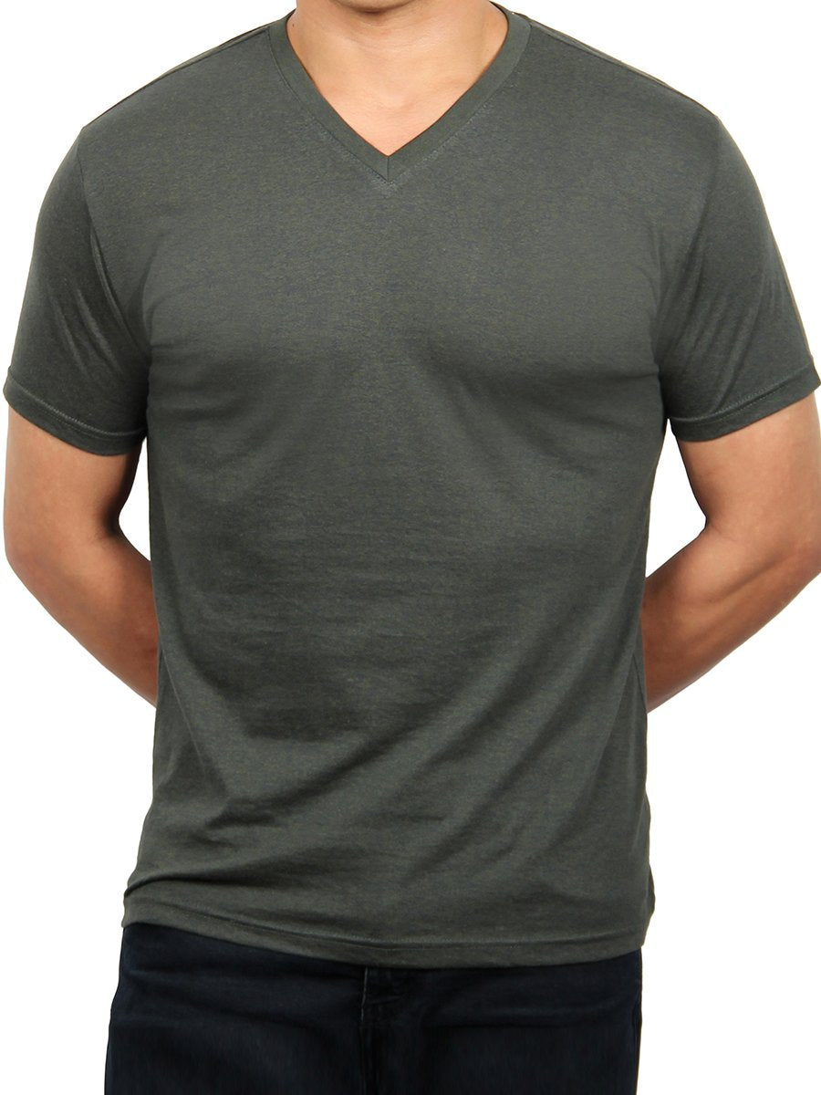 W1047-0047 TRI-GRAVEL JERSEY SS V-NECK