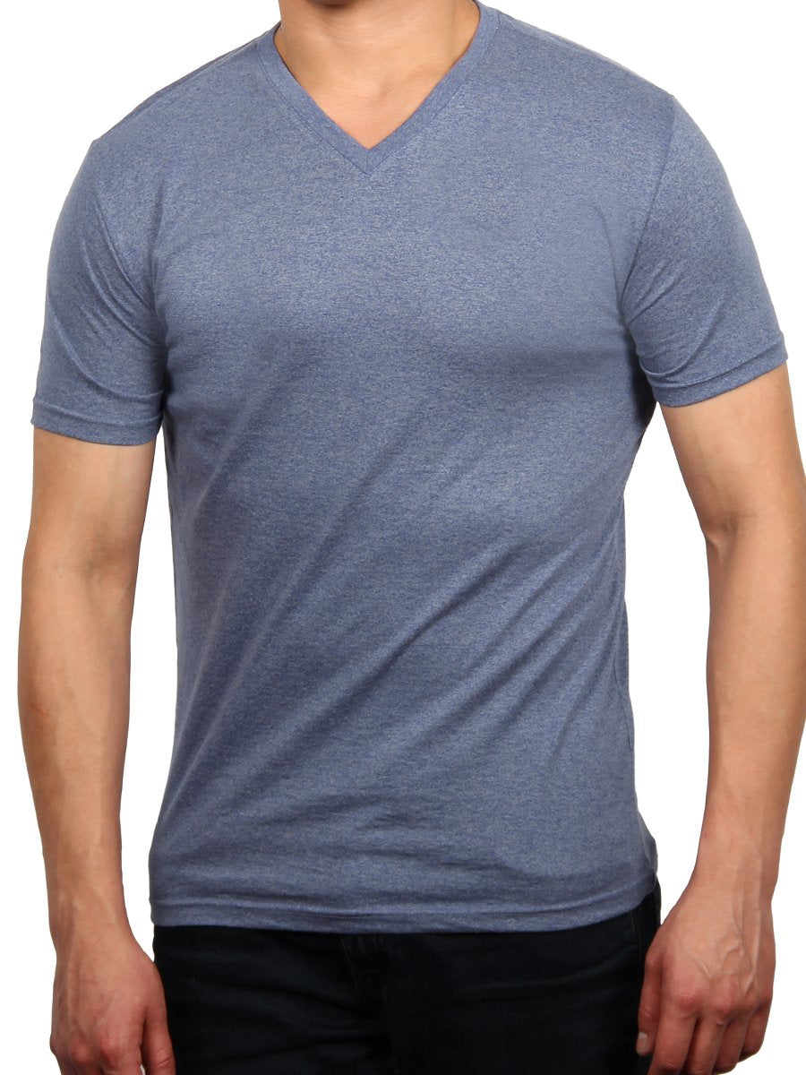 W1047-0047 TRI-GRAVEL JERSEY SS V-NECK