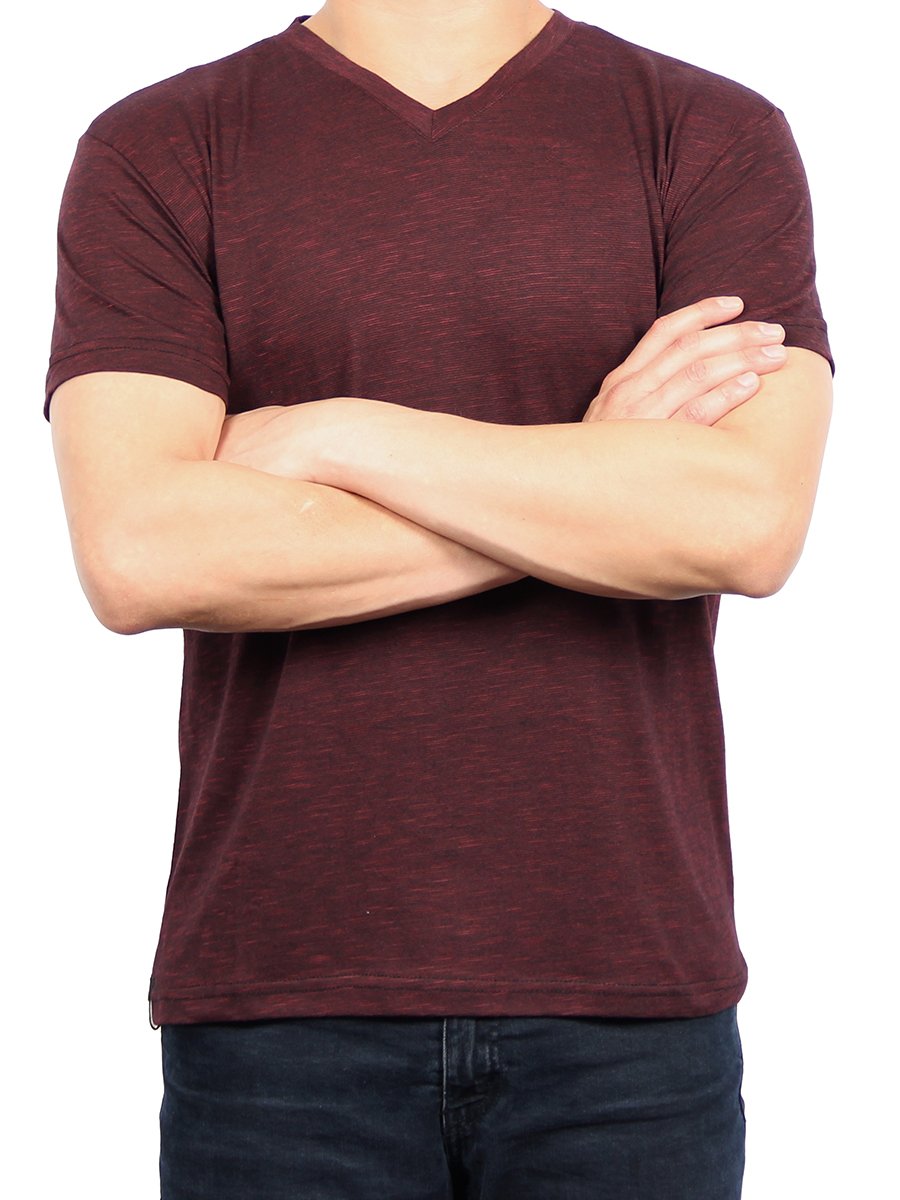 W1047-0048 END ON END JERSEY V-NECK TEE