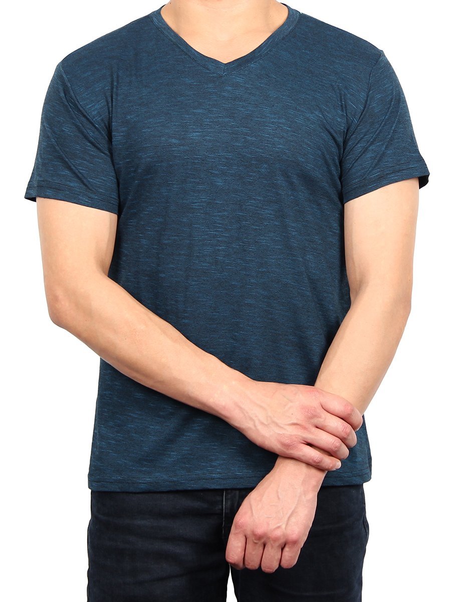 W1047-0048 END ON END JERSEY V-NECK TEE