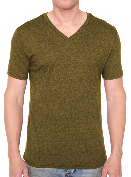 W1047-0047 TRI-GRAVEL JERSEY SS V-NECK