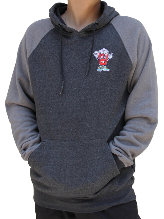 W2205-0841EM YM LIGHT WEIGHT FLEX FLEECE "BEER PONG CHAMP" LC EMBROIDERED P/O RAGLAN HOODIE