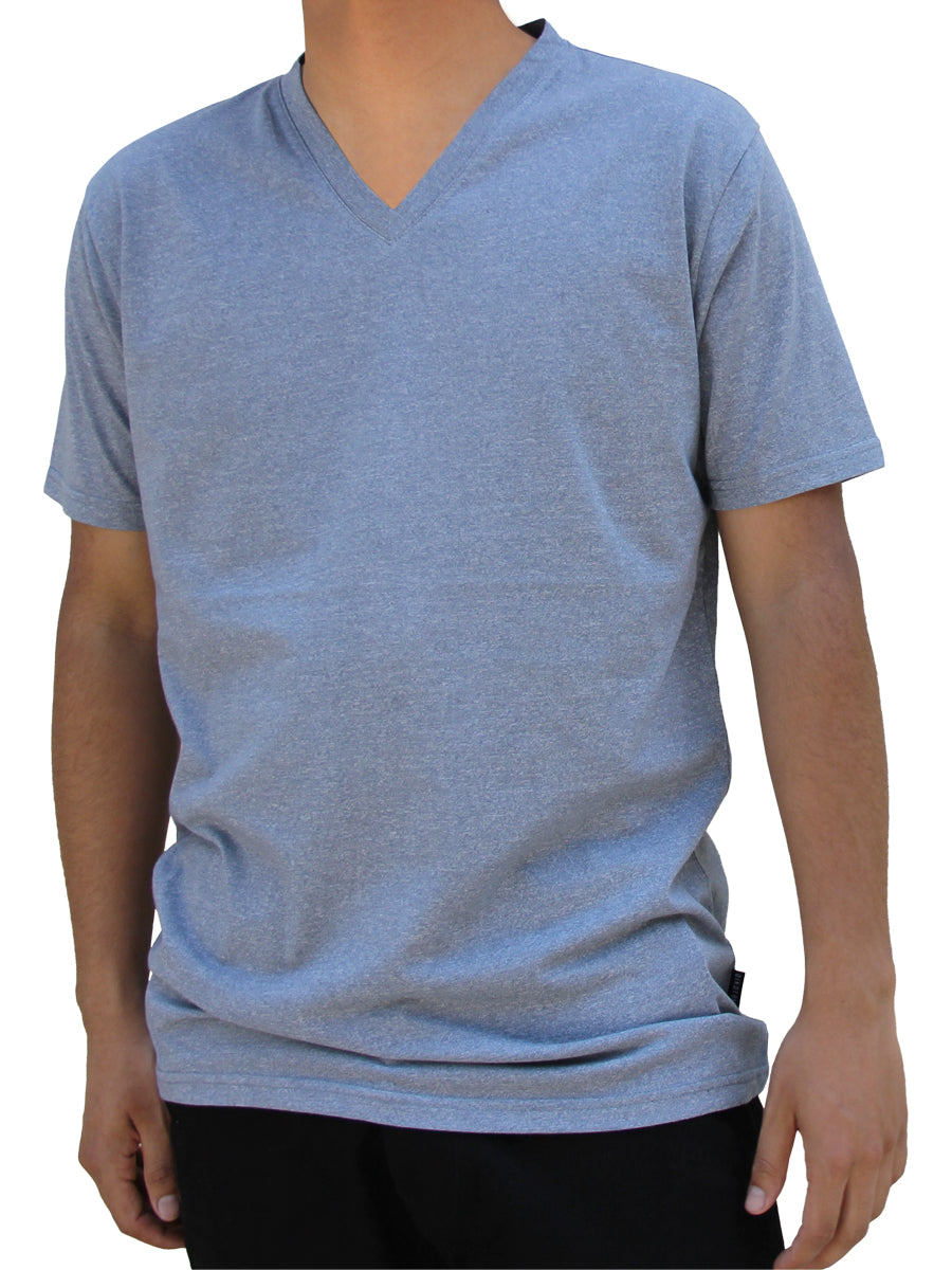 W1047-0047 TRI-GRAVEL JERSEY SS V-NECK