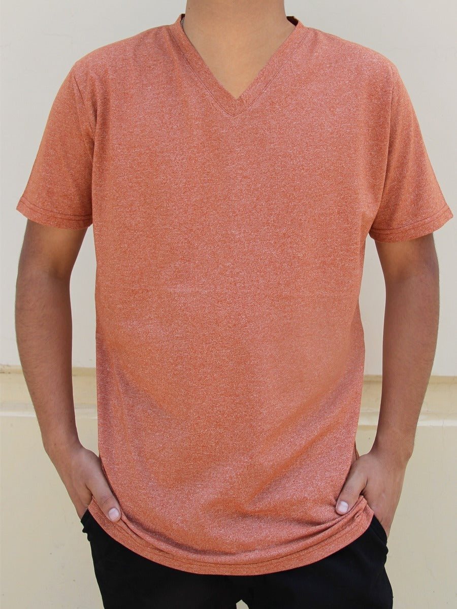 W1047-0047 TRI-GRAVEL JERSEY SS V-NECK