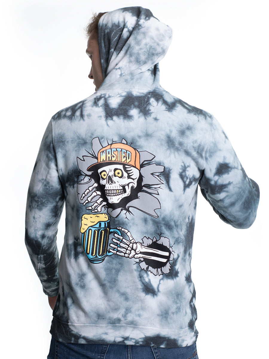 W2447-0860CW WASTED CRYSTAL WASH PULLOVER HOOD