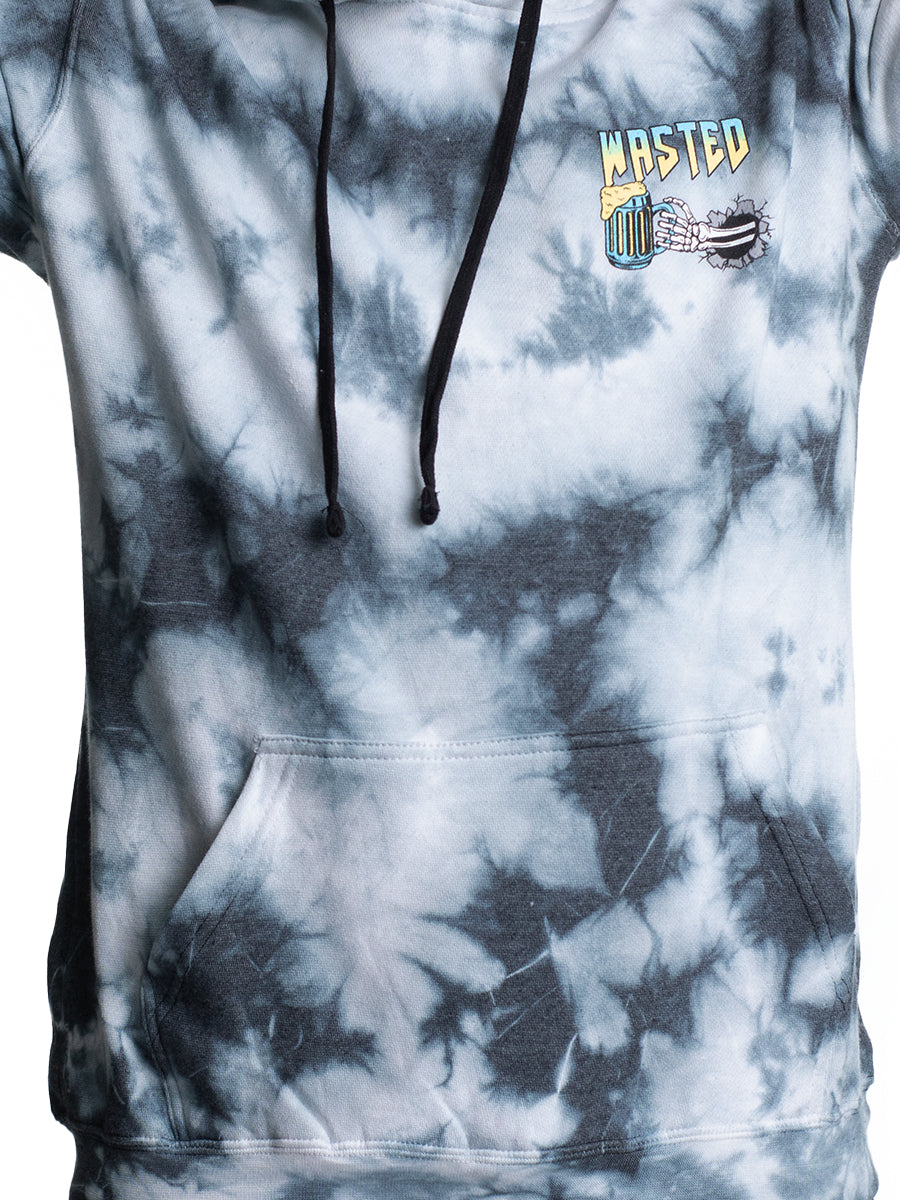 W2447-0860CW WASTED CRYSTAL WASH PULLOVER HOOD