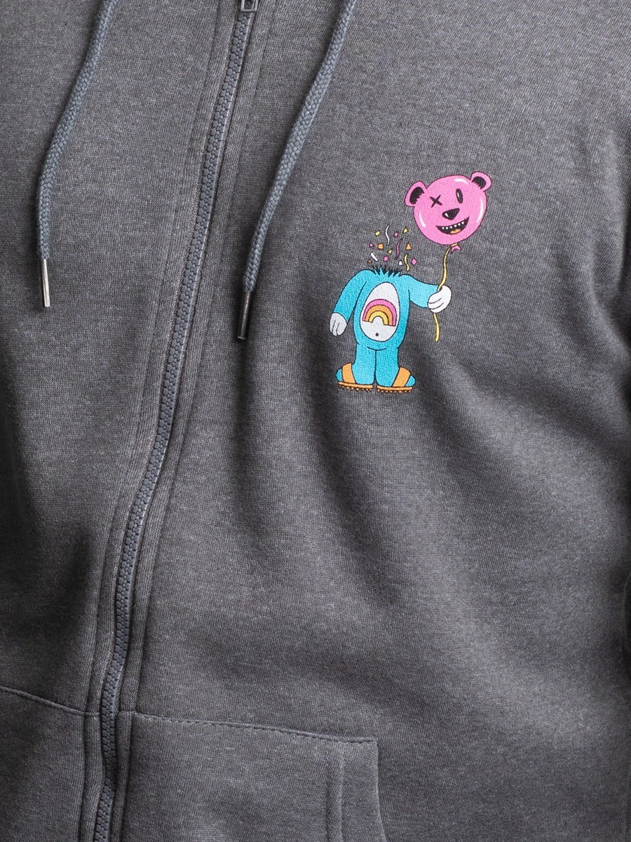 W1534-0847PT LIGHT WEIGHT FLEX FLEECE PARTY ANIMAL FULL ZIP HOODIE