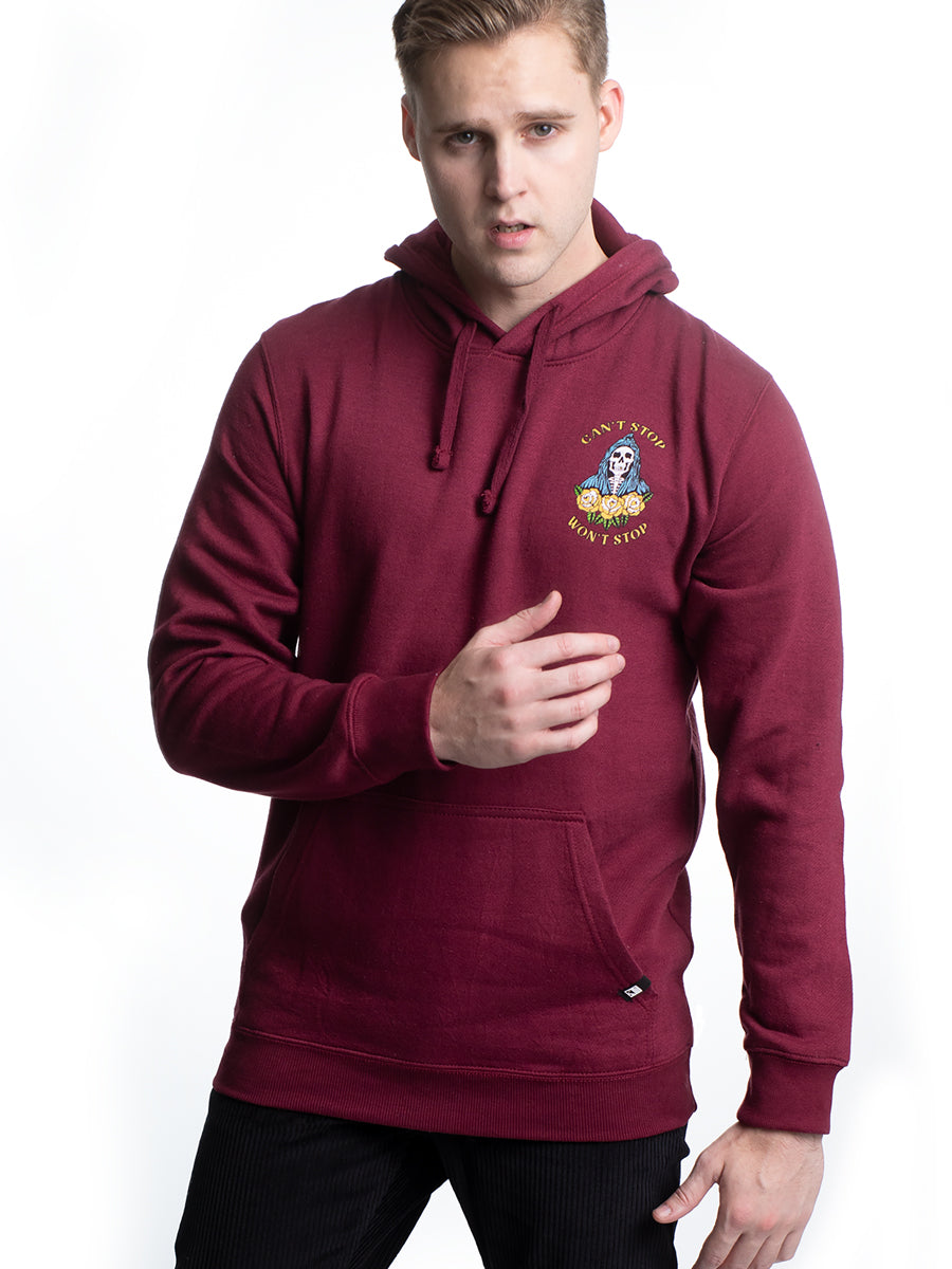 W2447-0853PT  GRIM ON ROSES PULLOVER HOODIE