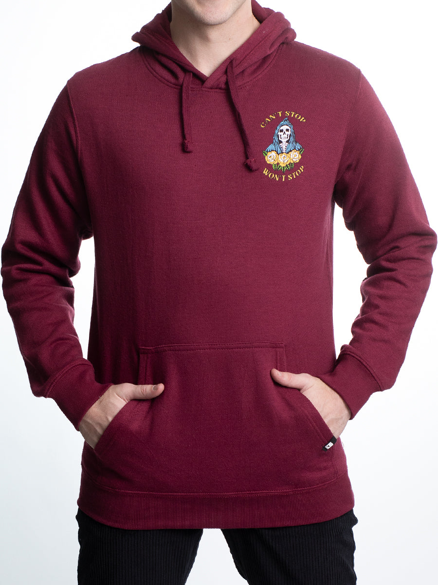 W2447-0853PT  GRIM ON ROSES PULLOVER HOODIE