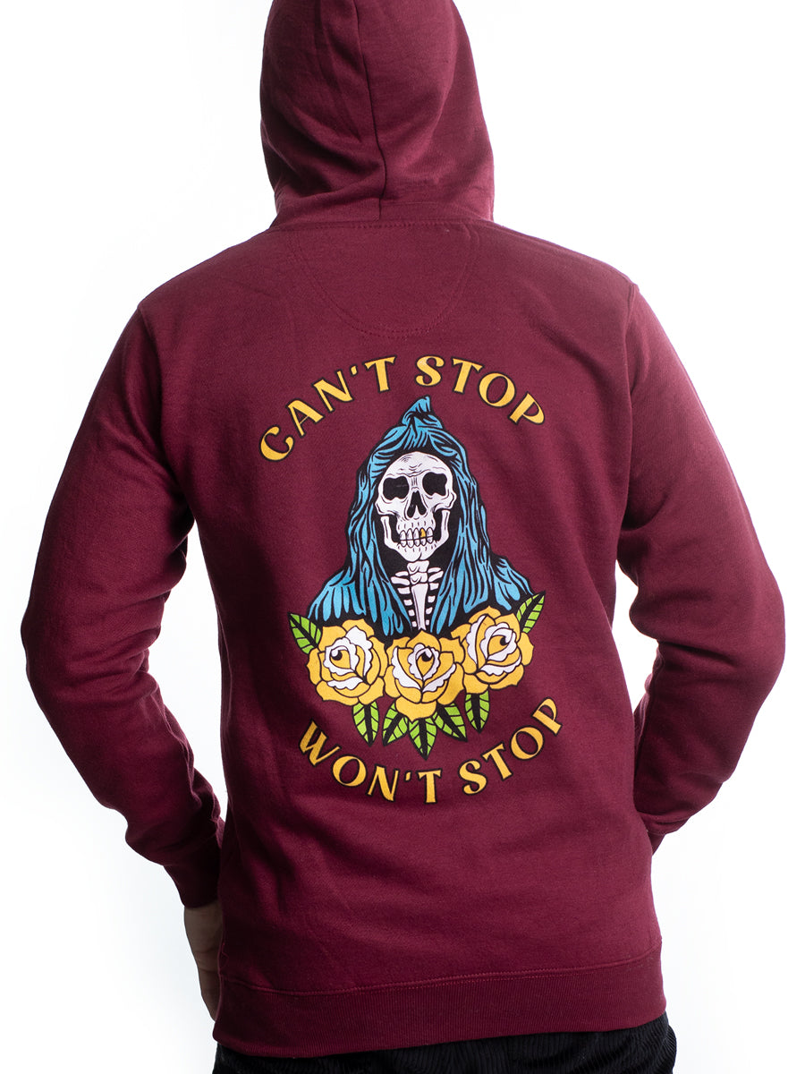 W2447-0853PT  GRIM ON ROSES PULLOVER HOODIE