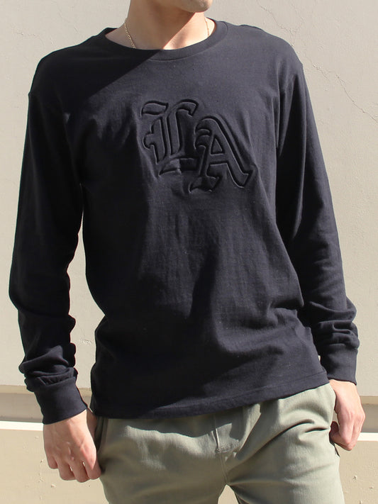 W2512-0912EMB L/S INVERSED EMBOSSING  TEE LA CREW
