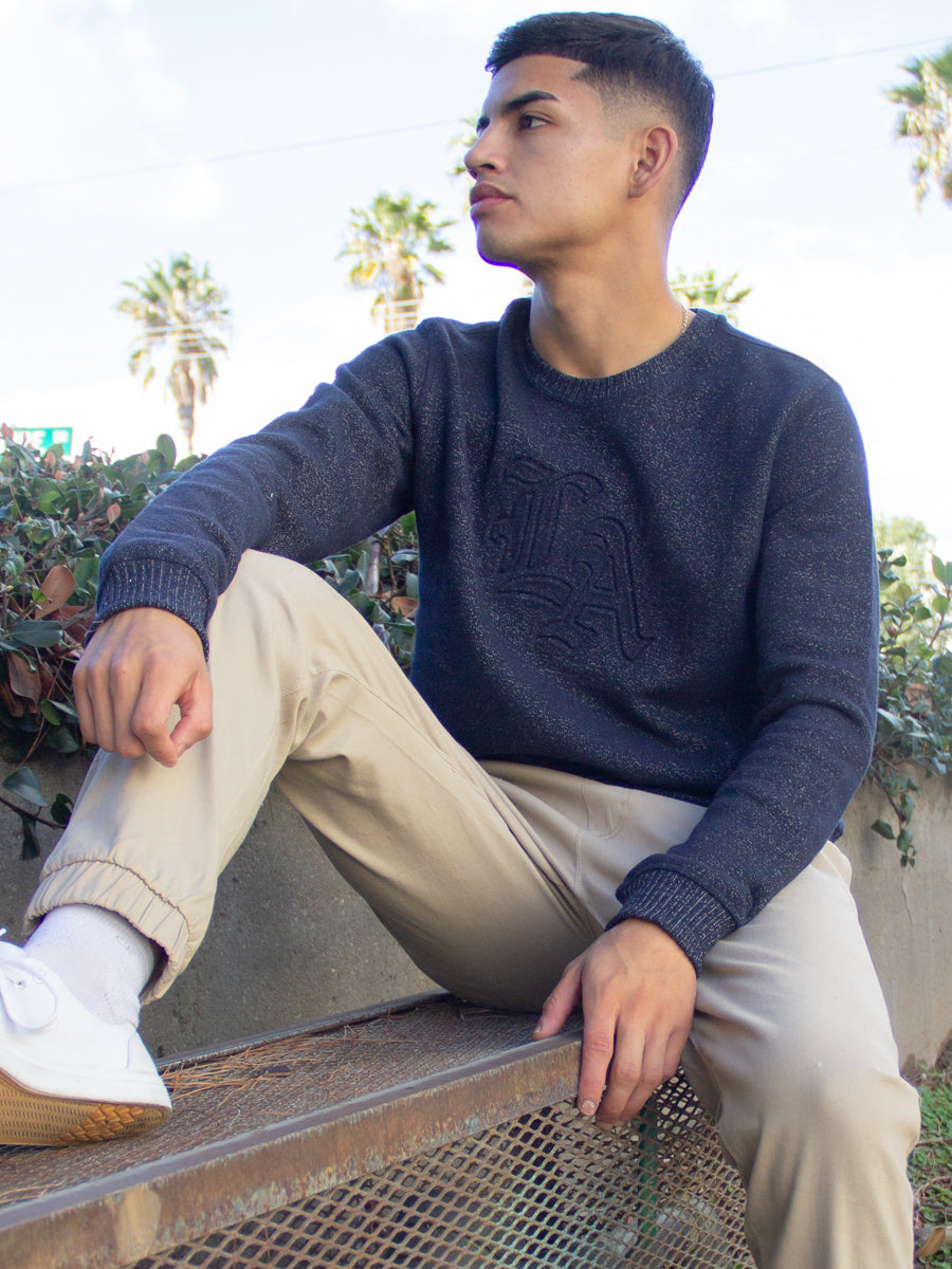 W14430912EMB L/S CREW COSMO FLEECE - LA CREW