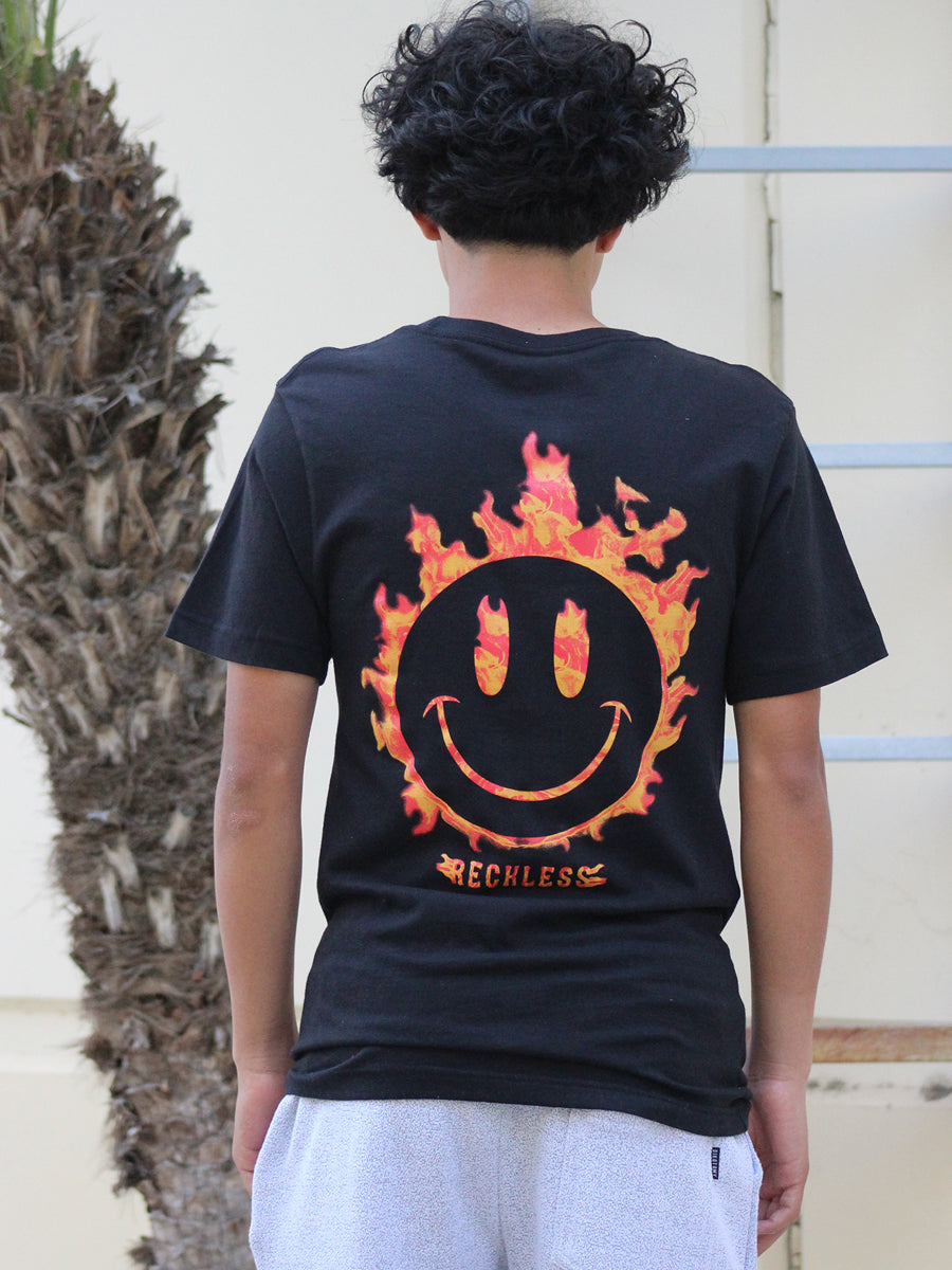 W2511-0949PT PRINTED SHORT SLEEVE HOT SMILES CREW NECK TEE