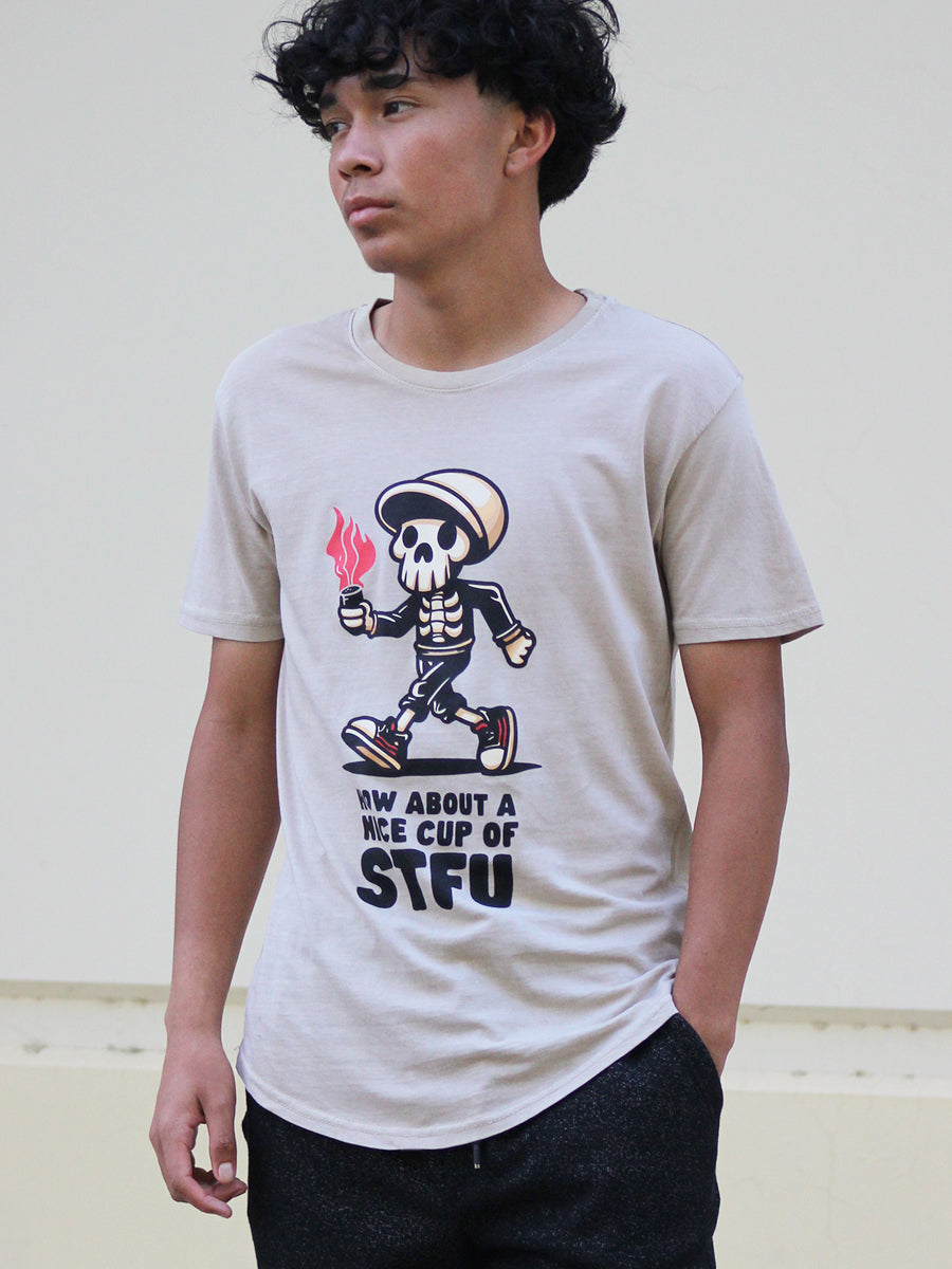 W2437-0953PT  CUP OF STFU CREW NECK TEE