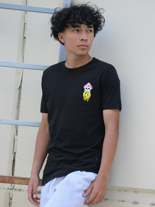 W2437-0929PT  PRINTED SHORT SLEEVE RECKLESS FUN CREW NECK