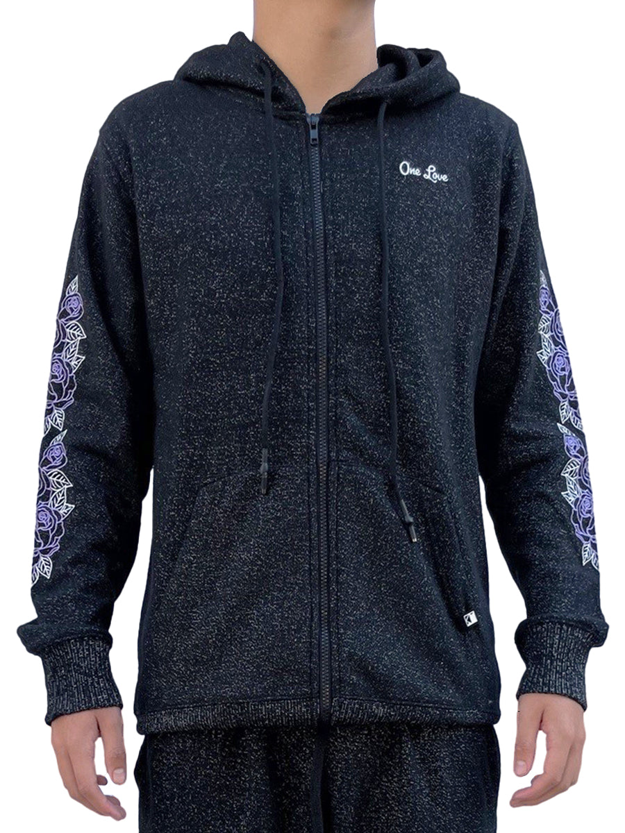 W1534-0959EM LOVE LINES COSMO FLEECE ZIP HOODIE