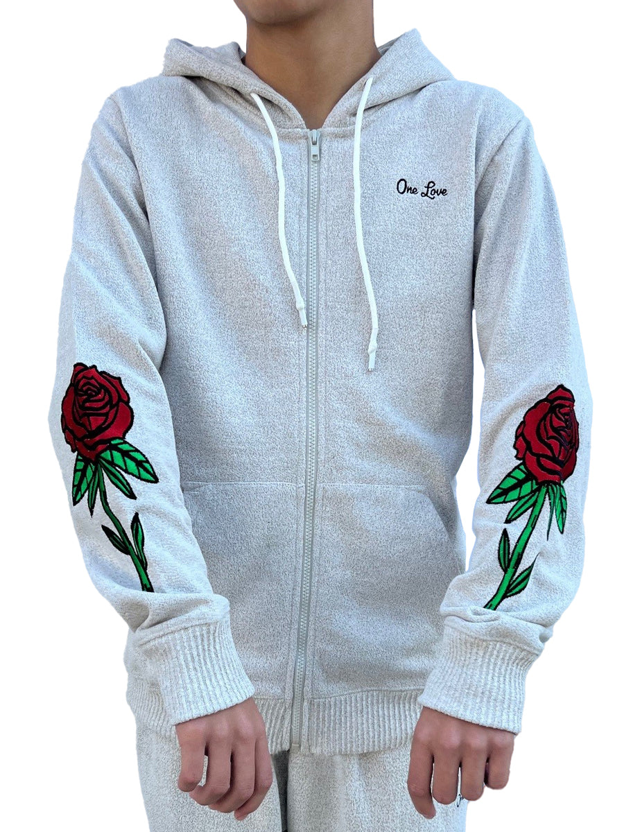 W1534-0956EM ONE LOVE COSMO FLEECE ZIP HOODIE