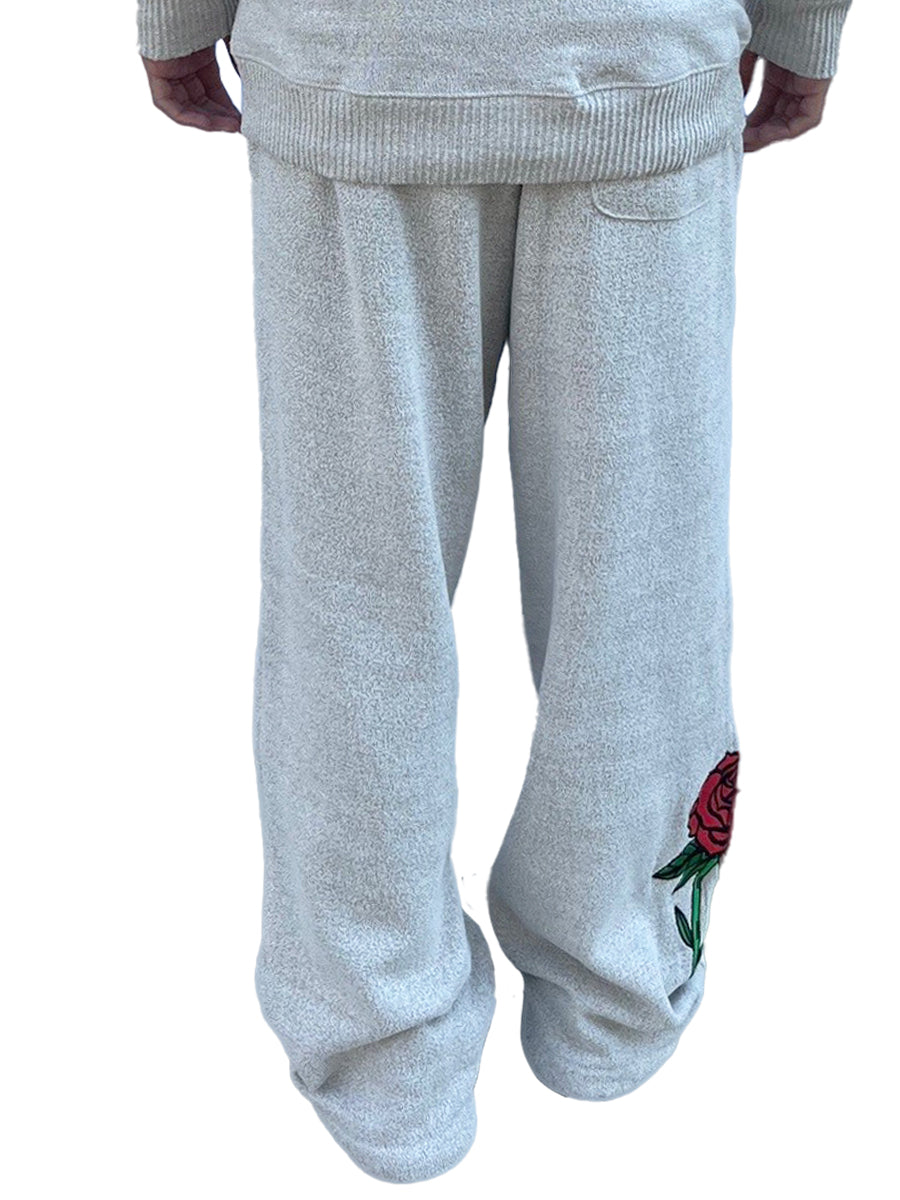W8092-0956EM SINGLE LOVE COSMO FLEECE LOOSE PANTS