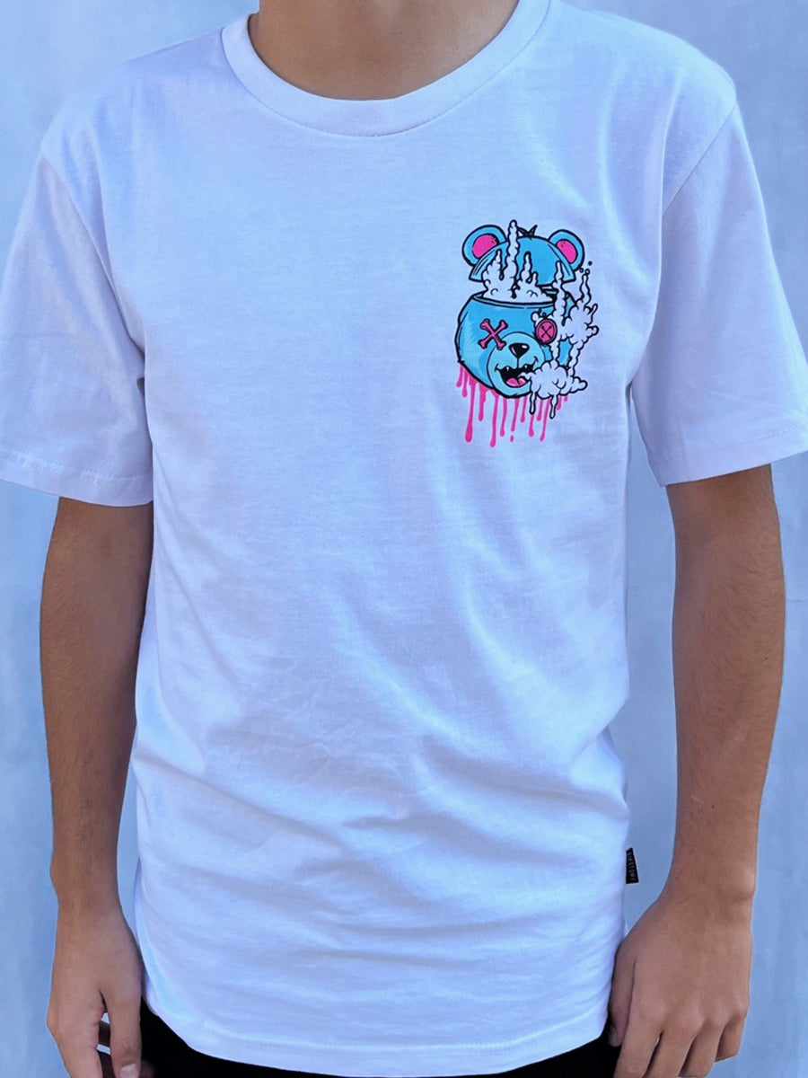 W2511-0972PT FADED BEAR CREW NECK TEE