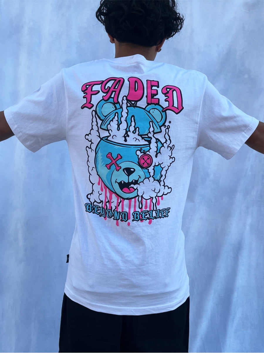 W2511-0972PT FADED BEAR CREW NECK TEE