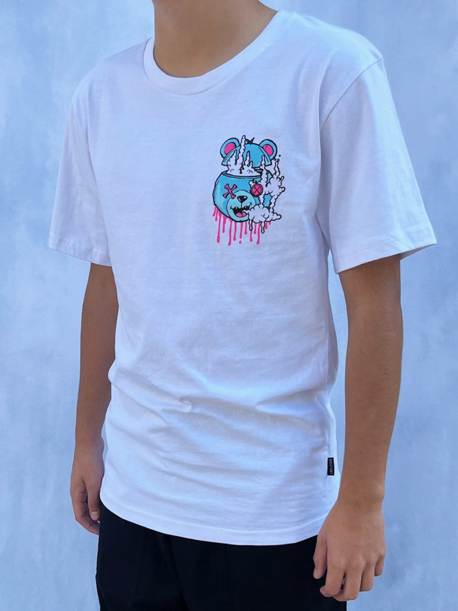 W2511-0972PT FADED BEAR CREW NECK TEE