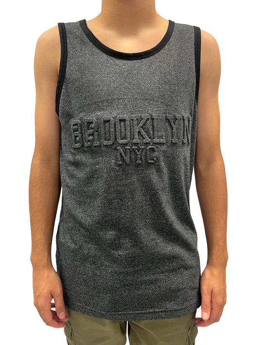 W1896-0930EMB BROOKLYN NYC EMBOSSED TANK TOP