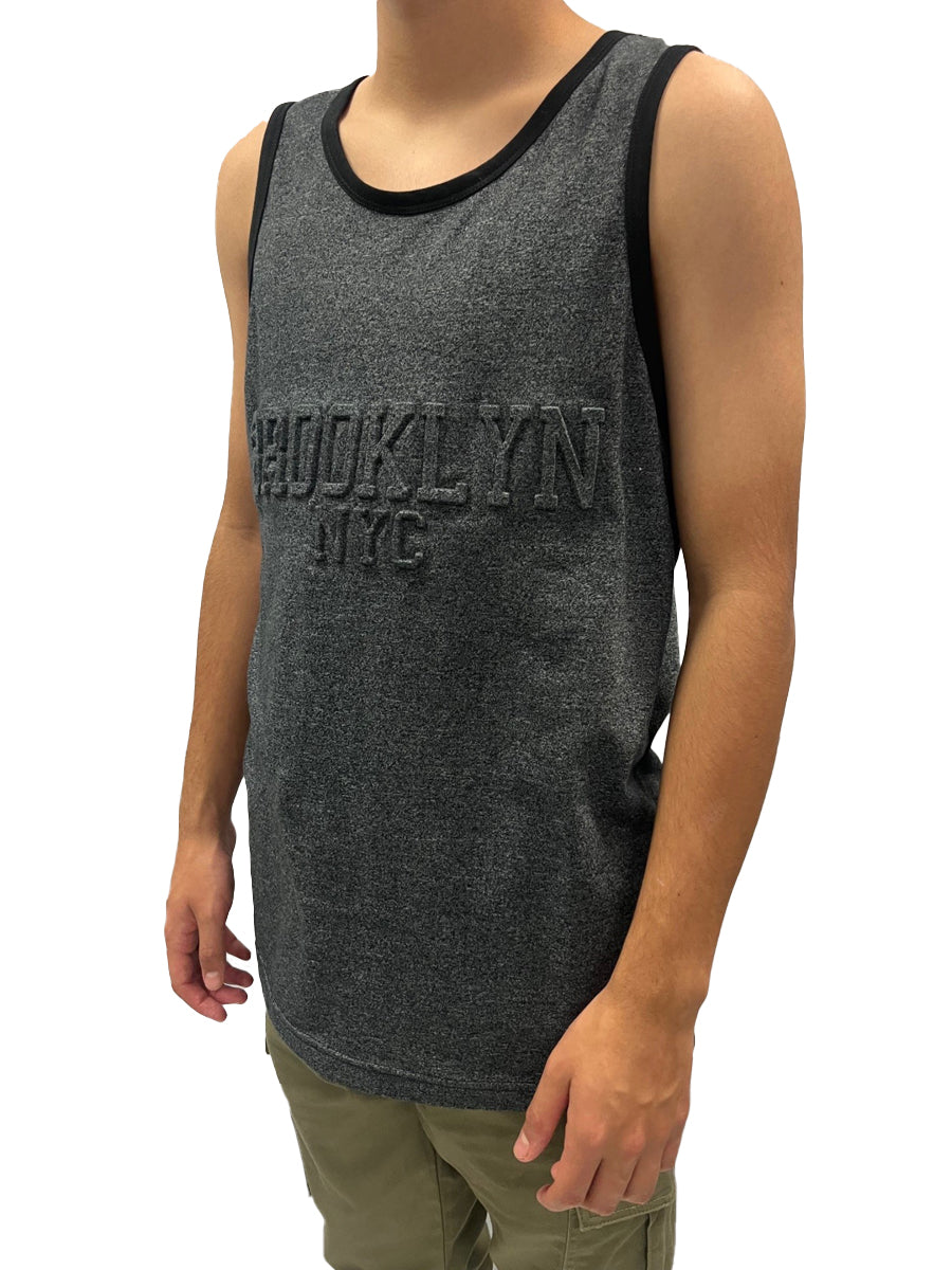 W1896-0930EMB BROOKLYN NYC EMBOSSED TANK TOP