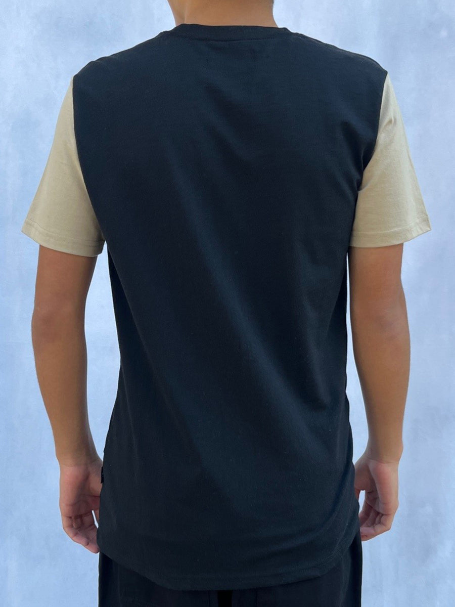 W2377-0955EM TIGER LOVE COLOR BLOCK CREW NECK TEE