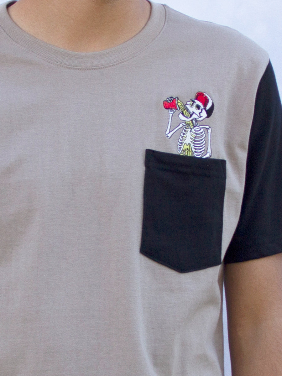 W2377-0945EM COLOR BLOCK "LAST ONE" CREW NECK TEE