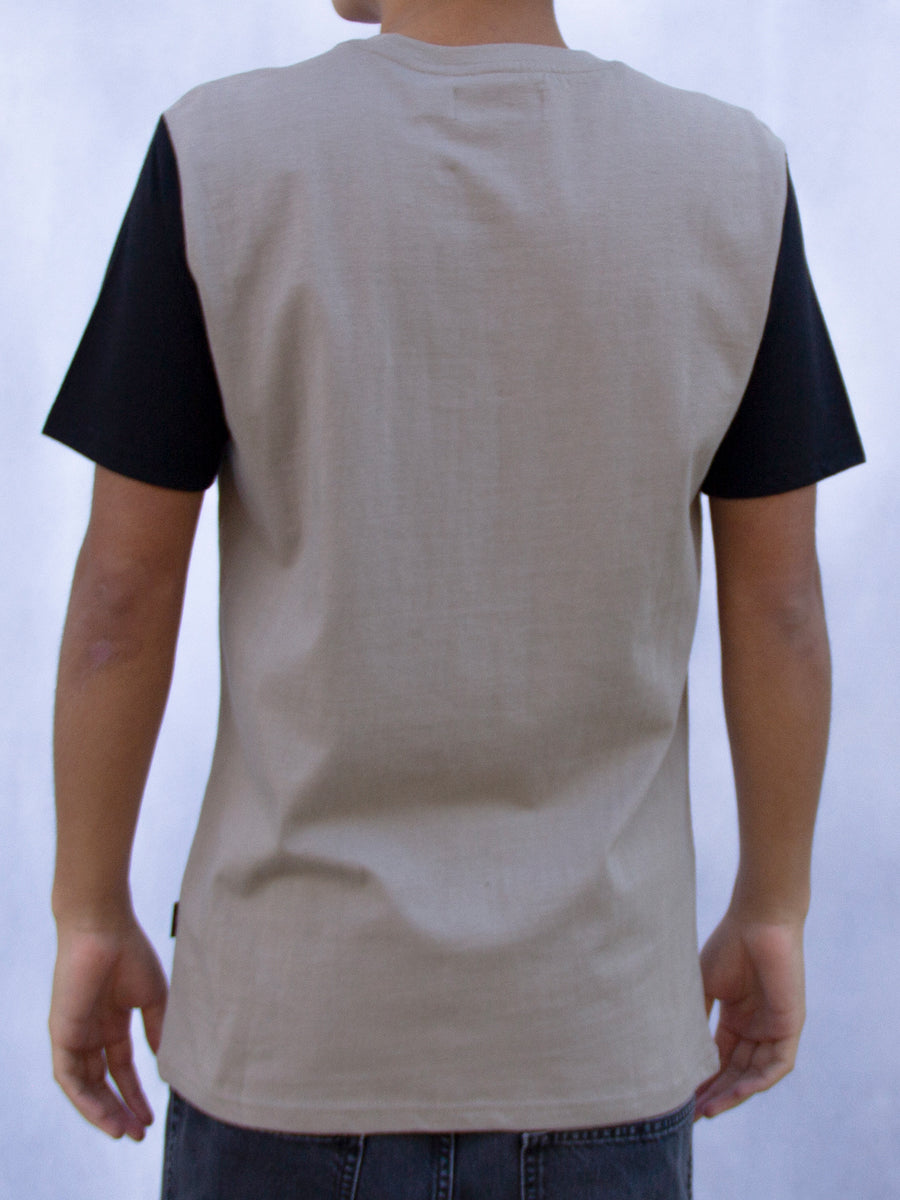 W2377-0945EM COLOR BLOCK "LAST ONE" CREW NECK TEE