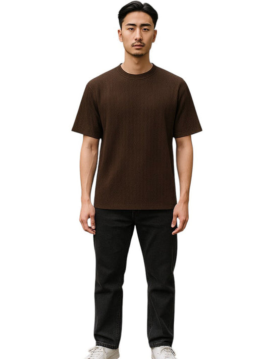 W2494-0019 TWIST KNIT BOXY TEE