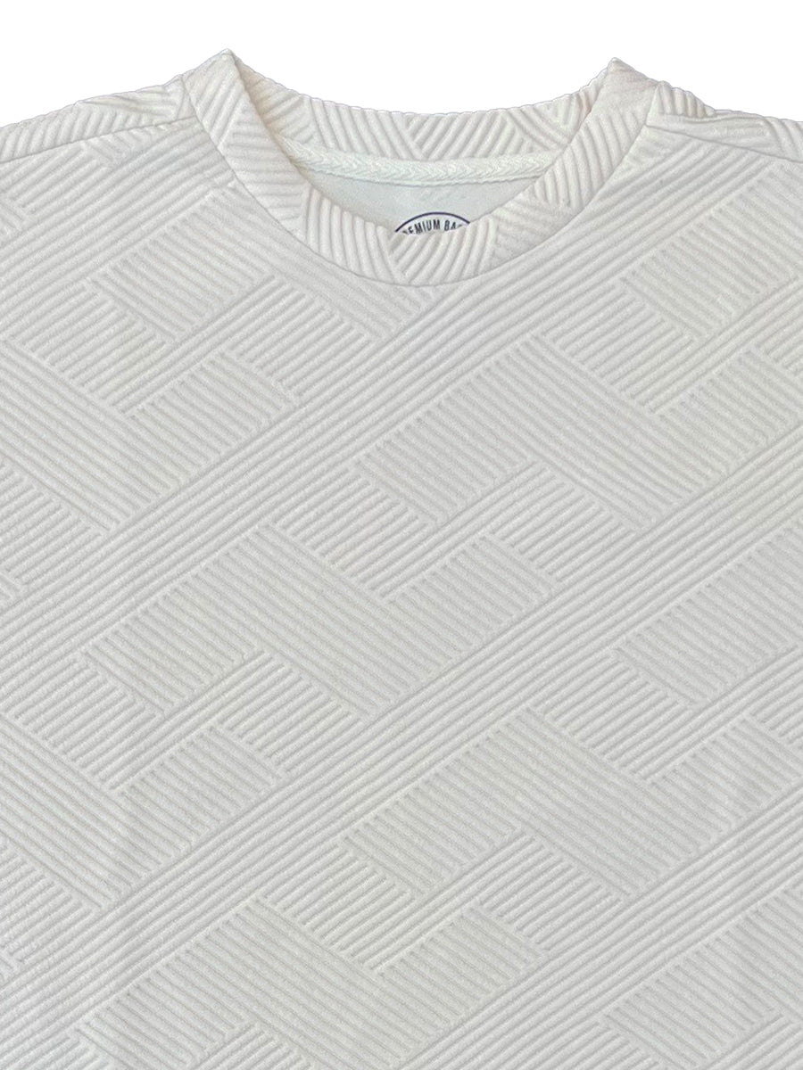 W2494-0013 GEO KNIT BOXY TEE