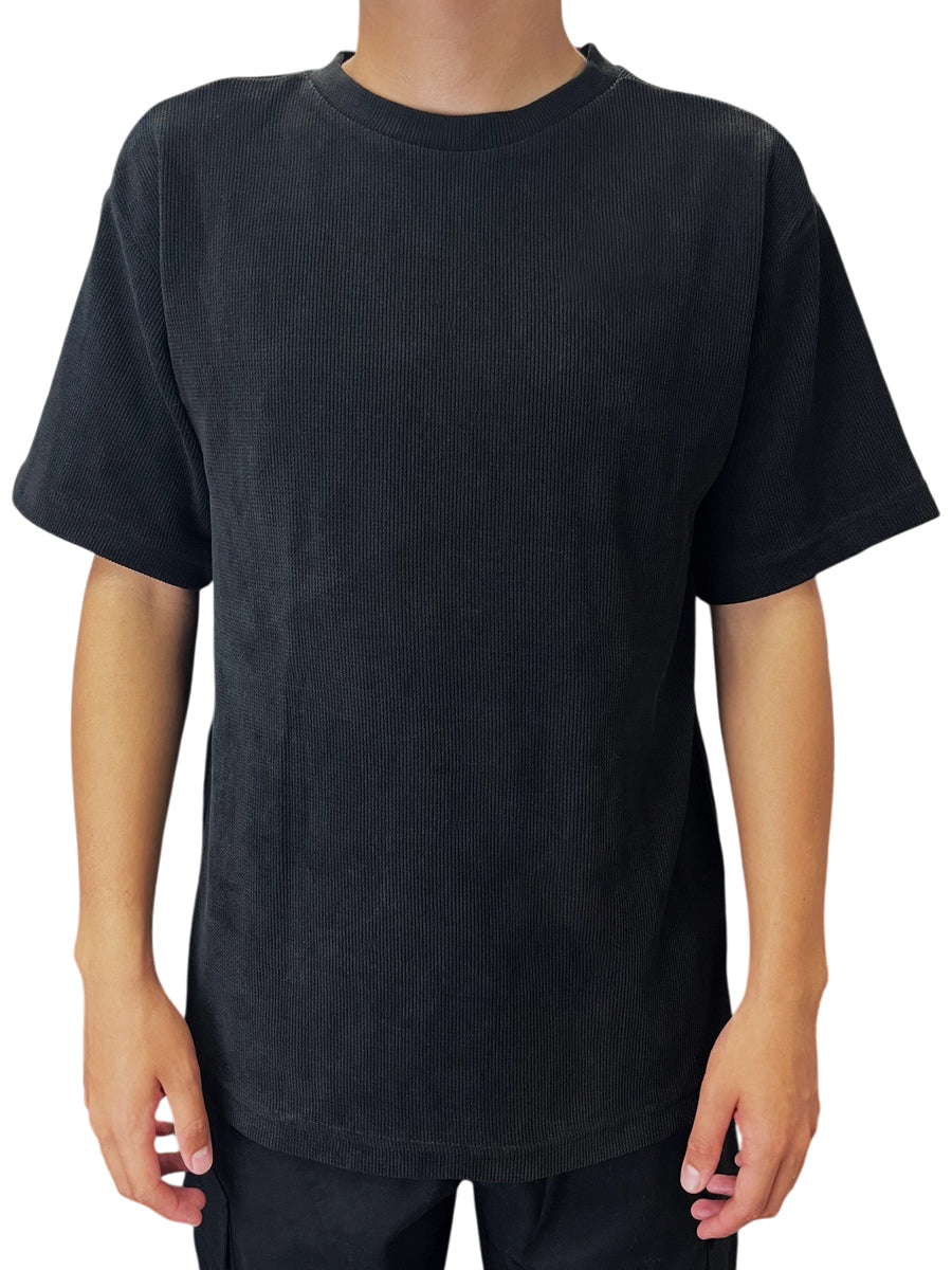 W2494-0016 FLAT BACK RIB  BOXY CREW NECK TEE